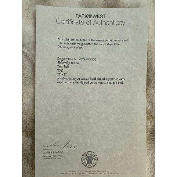 Natalia Sinkovsky "Taut Sails" Painting on Canvas – COA & Appraisal - Picture 2 of 3